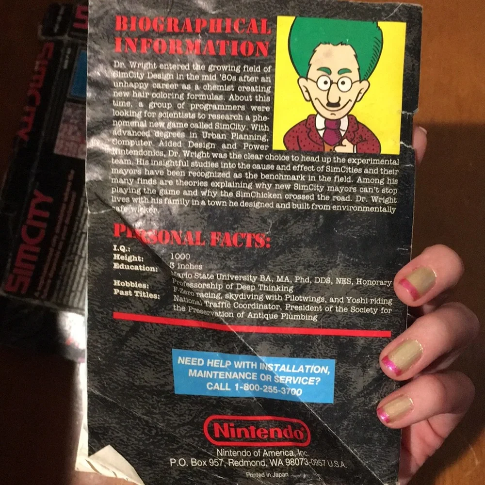 Original Super Nintendo “Sim City” box and manual only
